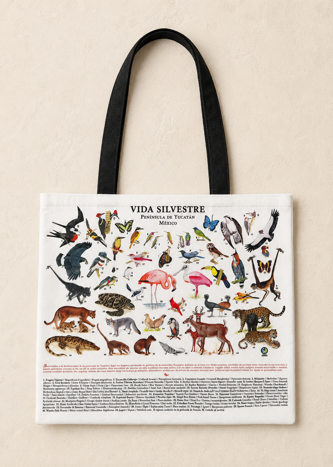 Bolsa Tote Vida Silvestre Península De Yucatán
